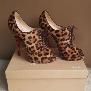 Christian Louboutin Lady Derby Leopard Booties